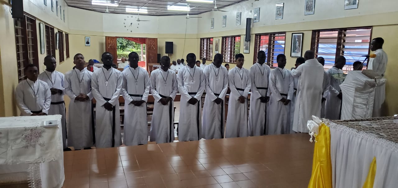 ​​Image de la cérémonie de l'entrée au noviciat interprovincial d'Agoè-Nyivé
